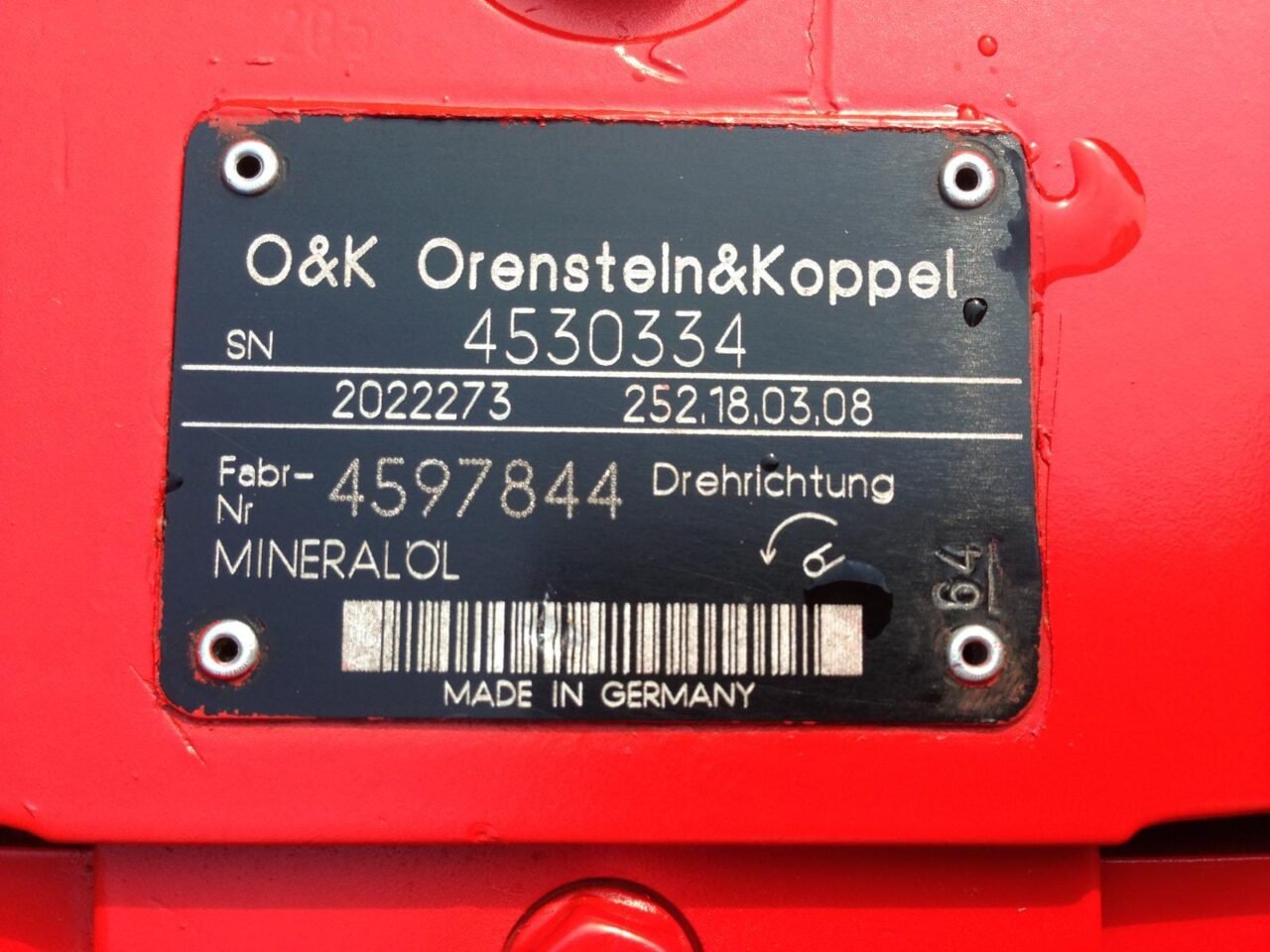 O&K (Orenstein & Koppel) Hydraulic Pump